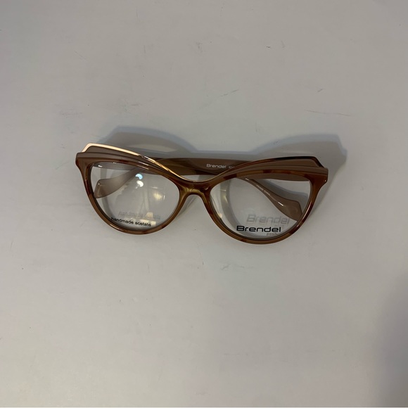 Brendel Handmade Acetate Pink Blush Taupe Tortoise Frames with Gold Accents - Picture 12 of 13